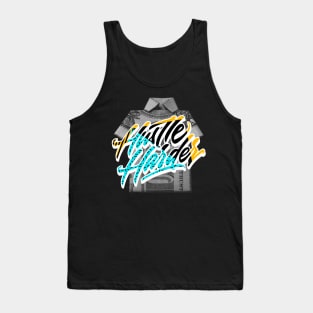 Hustle Harder Aqua Retro Tank Top